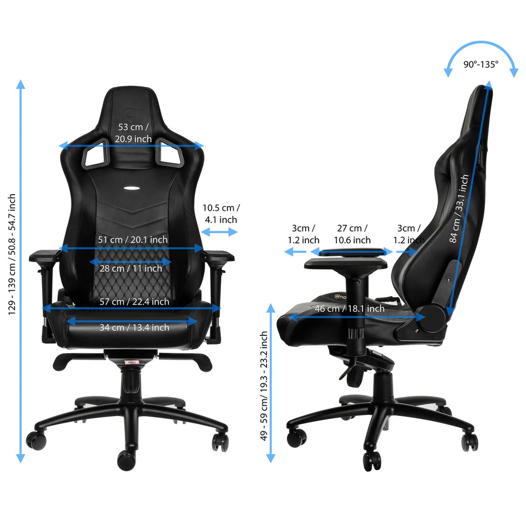 noblechairs EPIC Black Real Leather Gaming Chair